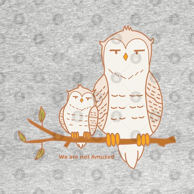 Cute Bored Owls Illustration by MariOyama